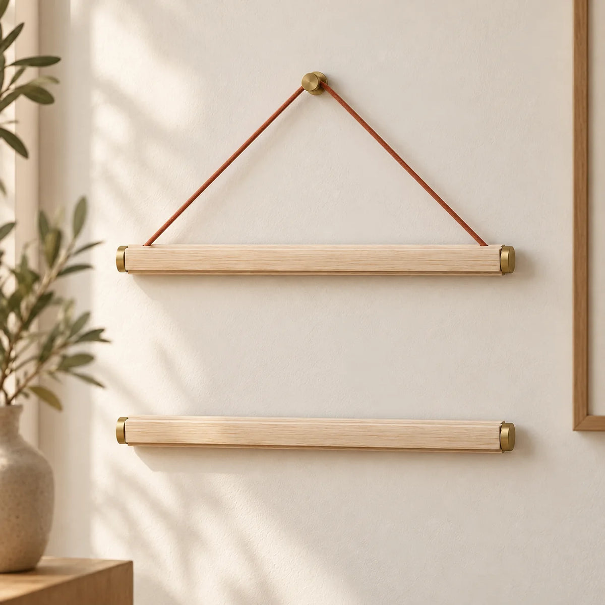 Wood Poster Hanger Rail Set — function