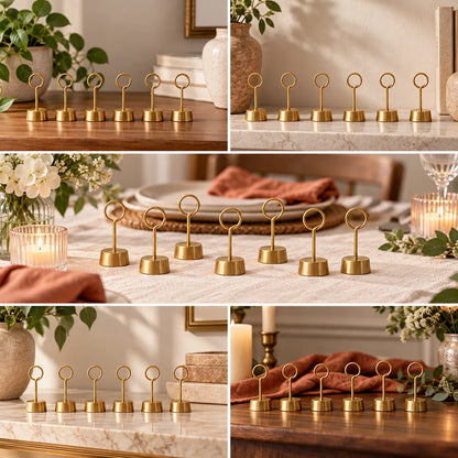 Brass Wire Picture Holder Set — in use