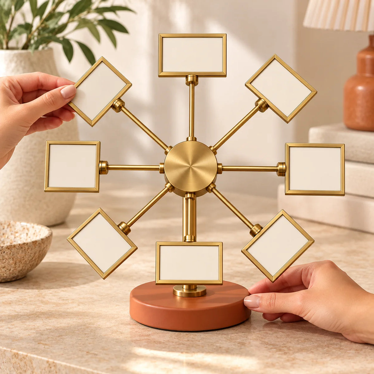 Rotating Photo Display Stand — function